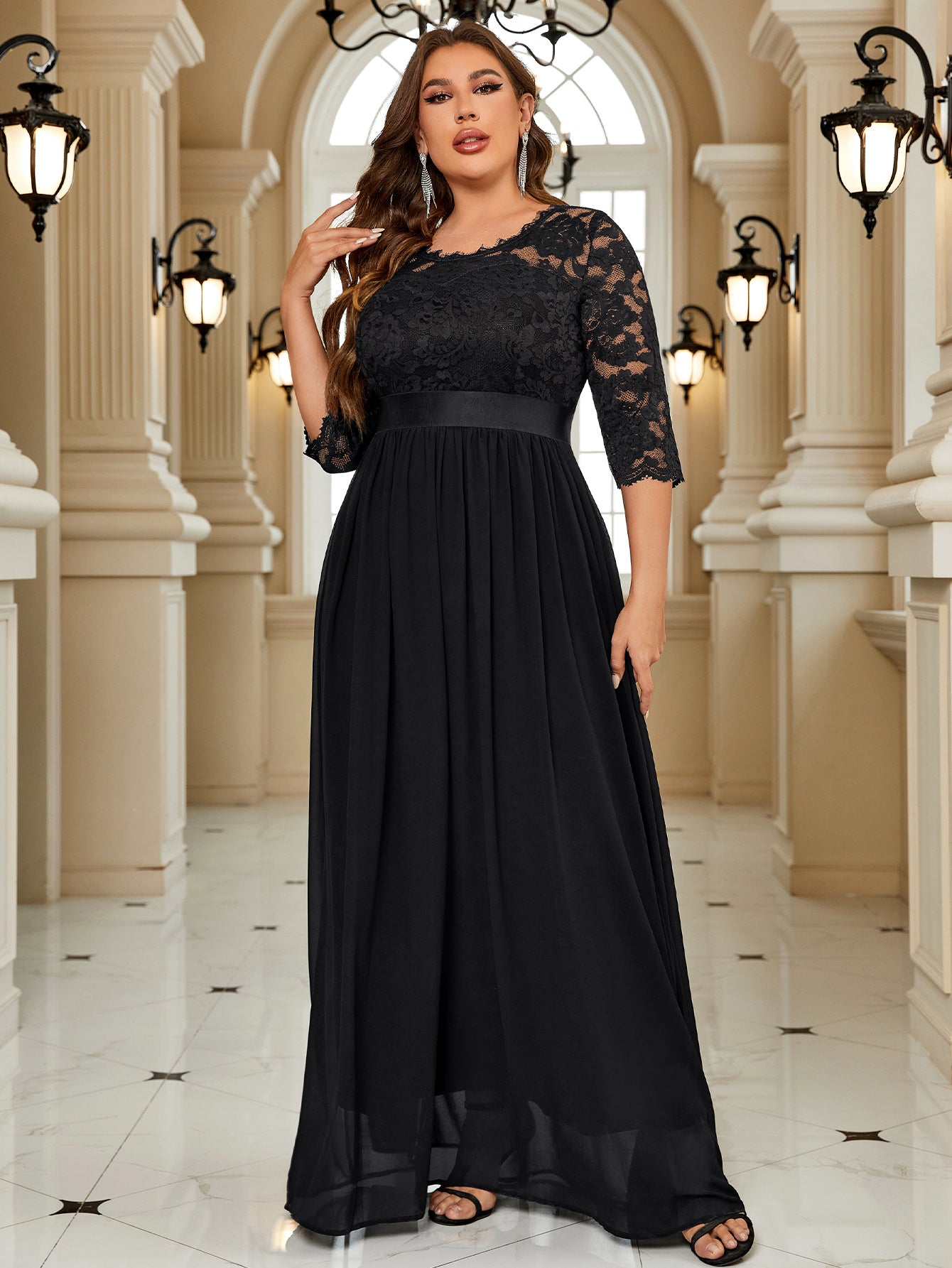 Formal Floral Lace Plus Size Wedding Maxi Dress Miusol Formal Floral Lace Plus Size Wedding Maxi Dress Miusol