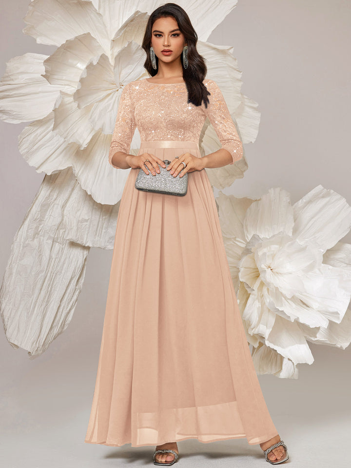 miusol women's formal floral lace evening party maxi dress Miusol Women's Plus Size Floral Lace Ruffle Trim Maxi Dress, Scoop Neck for Bridesmaid and Formal Events