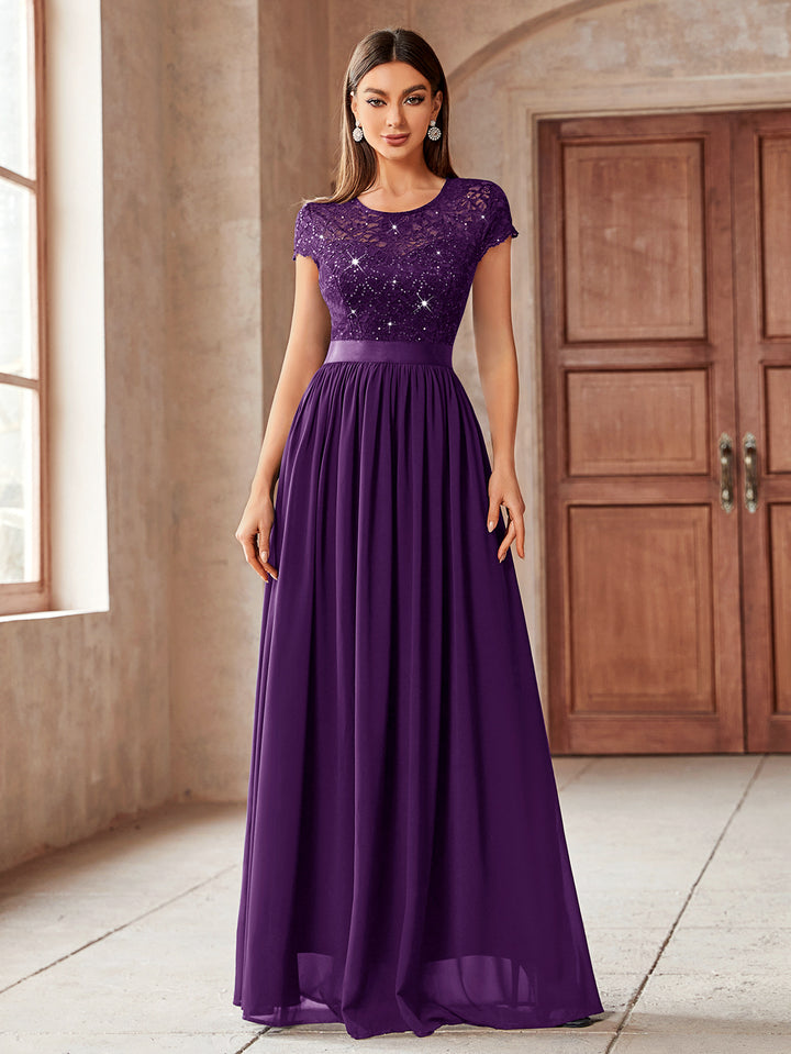 miusol floral lace dress Floral Lace V-Neck Ruffle Cocktail Dress with Butterfly Sleeves Miusol
