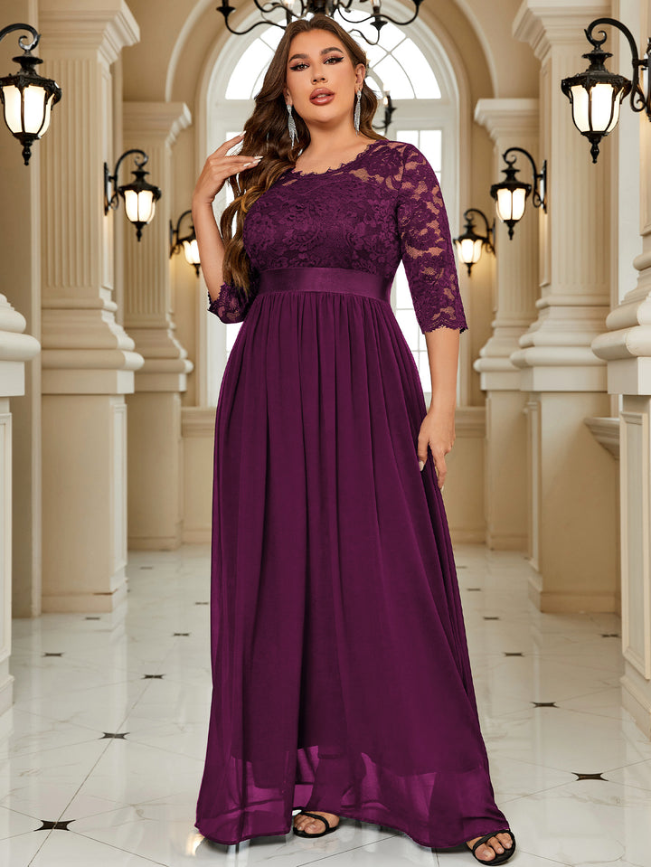 Formal Floral Lace Plus Size Wedding Maxi Dress Miusol Formal Floral Lace Plus Size Wedding Maxi Dress Miusol