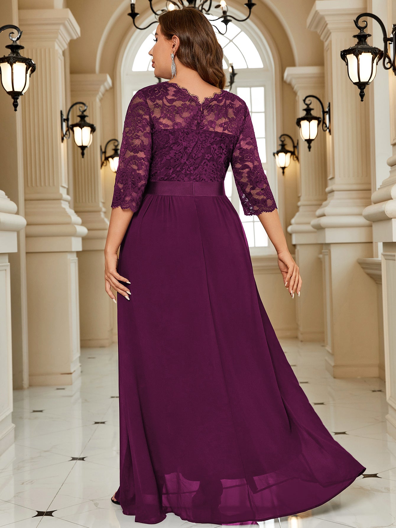 Maxi Dress Lace Popover Dress Plus Size Masquerade Gowns: Elegant Chiffon Full Set Dress With Irregular Maxi Dress Lace Popover Dress Plus Size Masquerade Gowns: Elegant Chiffon Full Set Dress With Irregular
