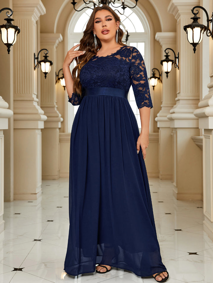 Formal Floral Lace Plus Size Wedding Maxi Dress Miusol Formal Floral Lace Plus Size Wedding Maxi Dress Miusol