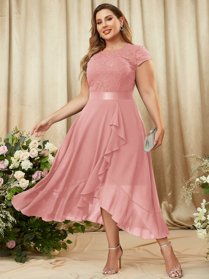 Plus Size Ruffle Floral Lace Contrast Chiffon Formal Bridesmaid Party Miusol Plus Size Ruffle Floral Lace Contrast Chiffon Formal Bridesmaid Party Miusol