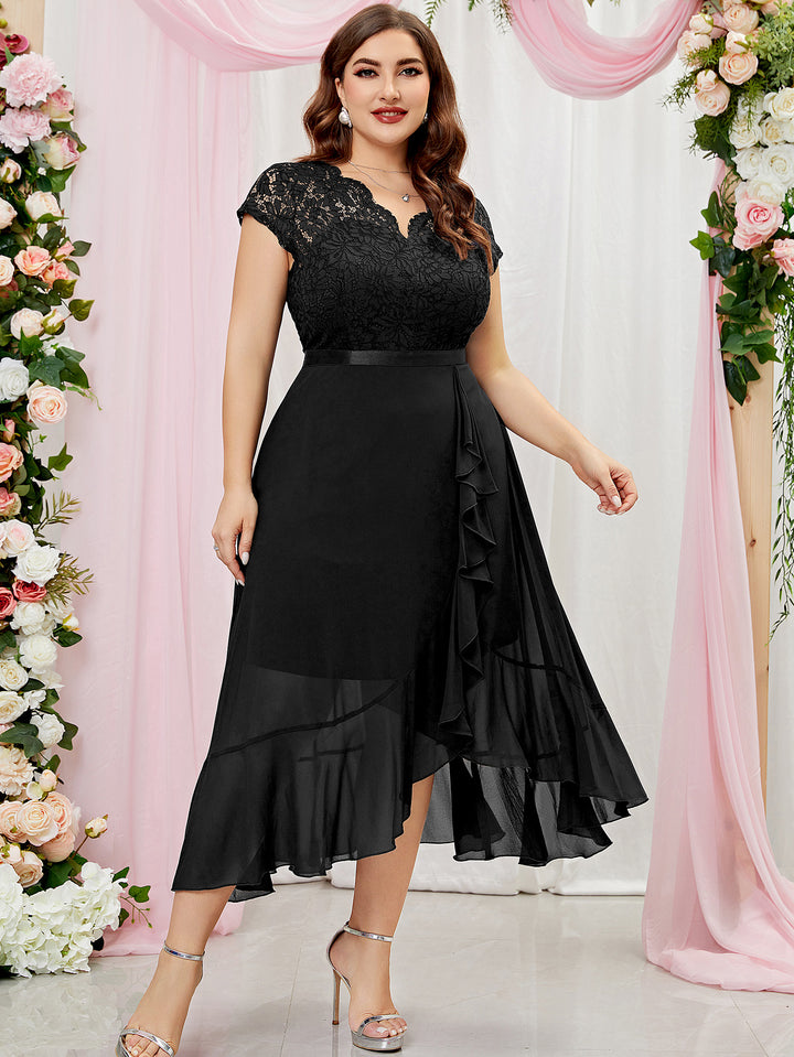 miusol women's v neck elegant lace ruffle bridesmaid maxi dress Amazon.com: Miusol Women's Classy V-Neck Ruffle Floral Lace Hem Trim Sequined Maxi Bridesmaid Dress (Small, A-Navy Blue) : Clothing, Shoes & Jewelry