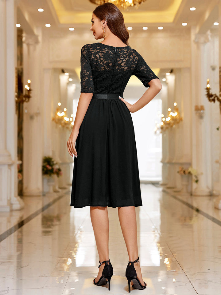 lace midi dress cocktail and party White Lace Midi Dress: Long Sleeve Cocktail Party Dress